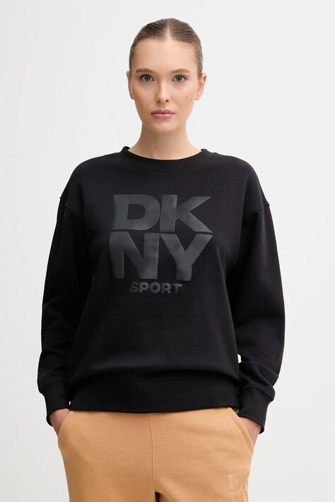 Dkny bluza damska kolor czarny wzorzysta DP5T1444
