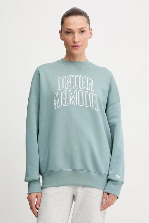 Mikina Under Armour Rival zelená farba, s potlačou, 6007880