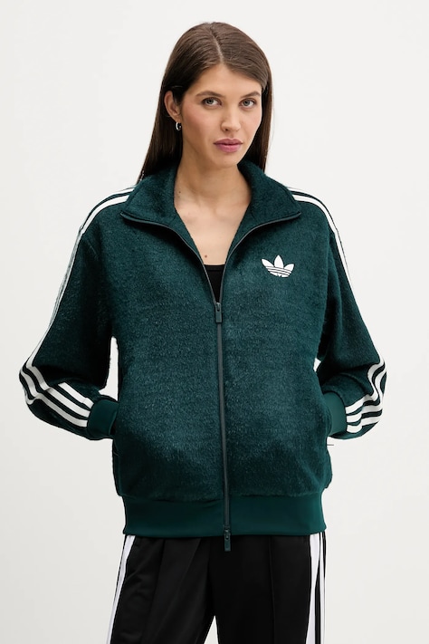 adidas Originals bluză Mohair culoarea verde, cu imprimeu, KS7777