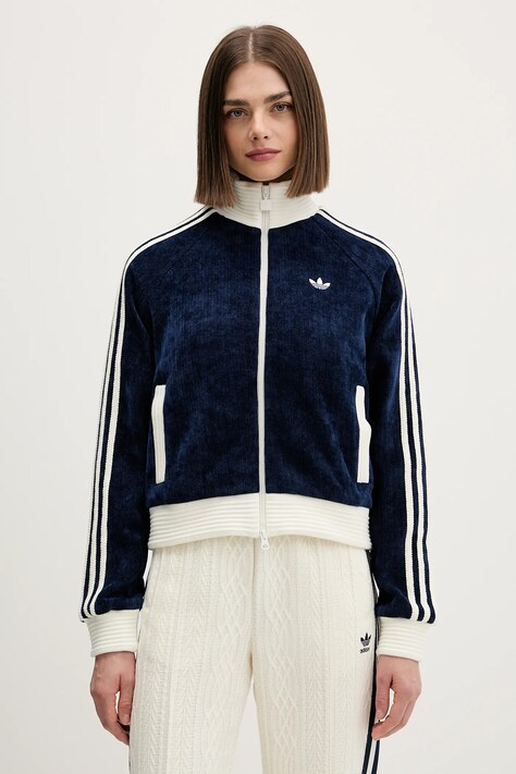 adidas Originals bluza Velour damska kolor granatowy z aplikacją KS7779