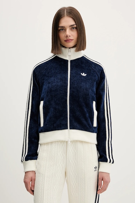 adidas Originals bluza Velour damska kolor granatowy z aplikacją KS7779