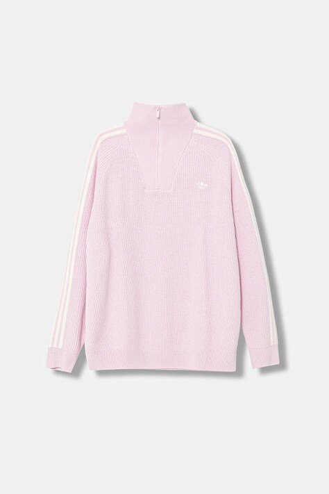 adidas Originals sweter Funnel damska kolor różowy z półgolfem KS7785