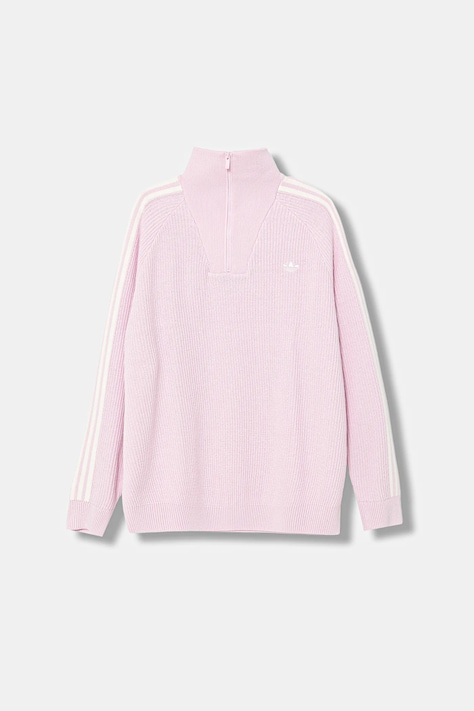 adidas Originals sweter Funnel damska kolor różowy z półgolfem KS7785