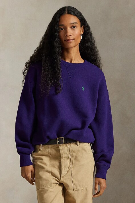 Кофта Polo Ralph Lauren цвет фиолетовый однотонная 211978306
