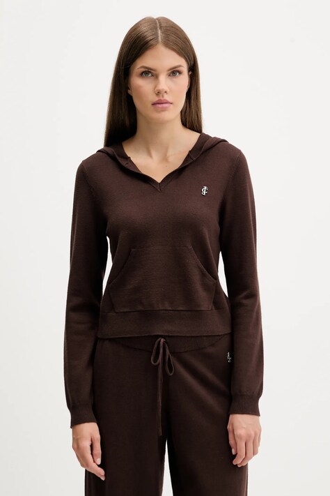 Juicy Couture sweter damski kolor brązowy JCGAS225016