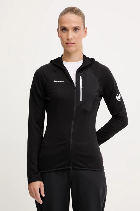 Mammut bluza outdoorowa Aenergy Light damska kolor czarny z kapturem gładka 1014.05551