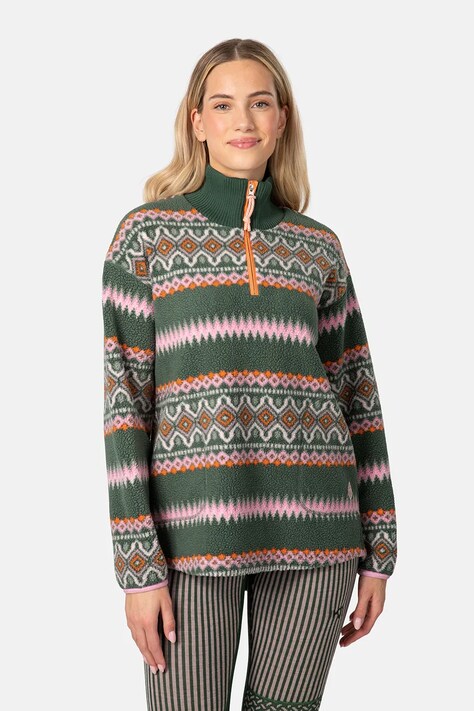 Kari Traa bluza sportowa RUTHIE damska kolor zielony wzorzysta 623610