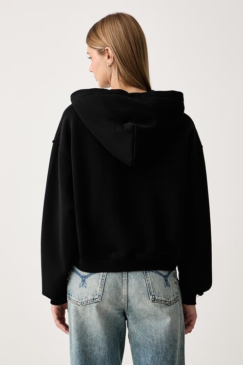 La Mania Bluza z kapturem damska z bawełną LUMA czarna LUMA