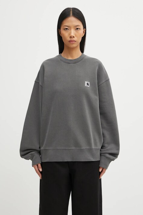 Carhartt WIP bluza bawełniana W' Nelson Sweatshirt damska kolor szary gładka I029537.89GD