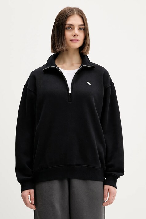 Abercrombie & Fitch bluza damska kolor czarny gładka KI152-5418-900