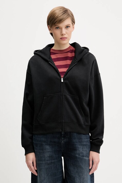 Hollister Co. bluza damska kolor czarny z kapturem gładka KI352-5171-900