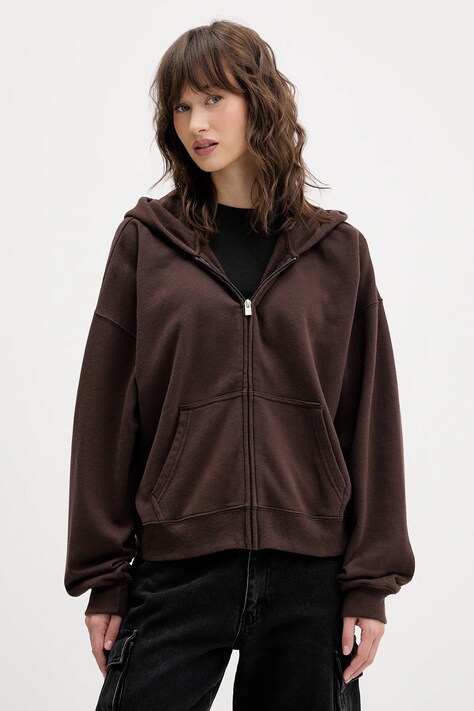 Hollister Co. bluza damska kolor brązowy z kapturem gładka KI352-5226-440