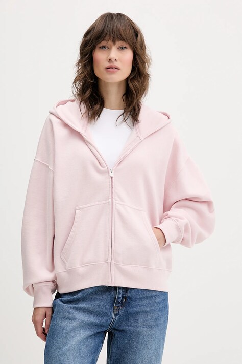 Hollister Co. bluza damska kolor różowy z kapturem gładka KI352-5229-600