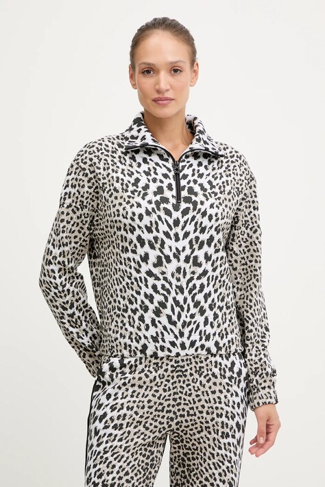 Newland bluza sportowa LADY CROPP SWT SHIRT damska kolor beżowy wzorzysta N46759.193