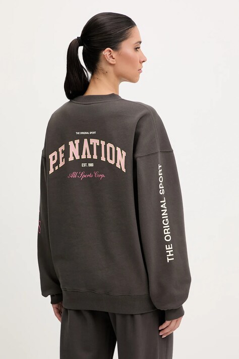 P.E Nation bluza Smoke damska kolor szary z kapturem z nadrukiem 254F068