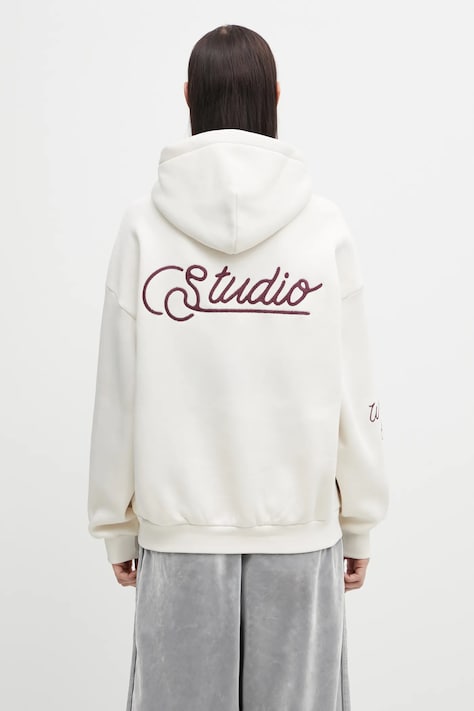 WRSTBHVR sweatshirt Gustaf beige color hooded with an application U2025TT.3067