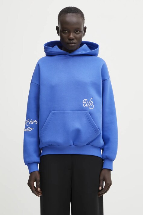 Суичър WRSTBHVR Gustaf в синьо с качулка с апликация U2025TT.3067