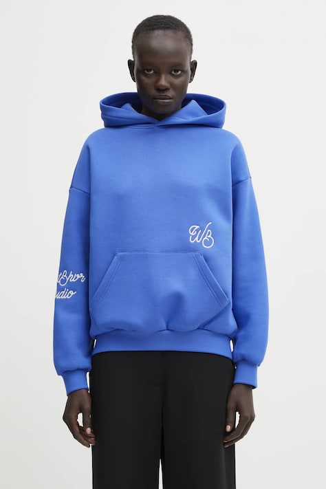 Суичър WRSTBHVR Gustaf в синьо с качулка с апликация U2025TT.3067