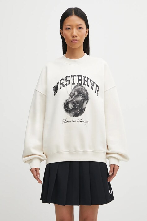 WRSTBHVR bluza Kris damska kolor beżowy z nadrukiem U2125TT.3046