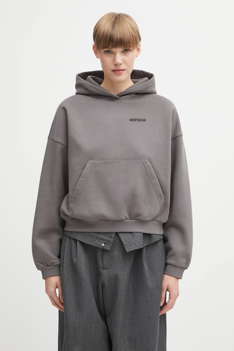 WRSTBHVR sweatshirt Dara gray color hooded with an application W2025TT.3087