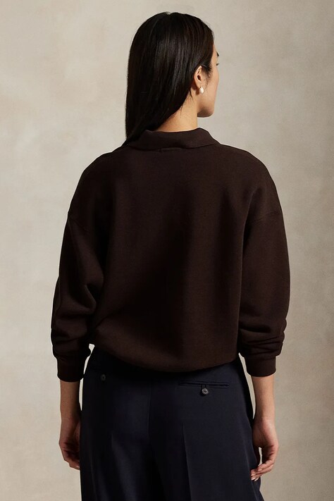 Polo Ralph Lauren bluza ARCTIC FLEECE damska kolor brązowy z nadrukiem 211947966009