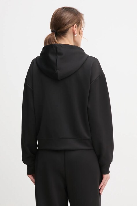 Dkny bluza KNIT JACKET damska kolor czarny z kapturem gładka P5ME7CNY