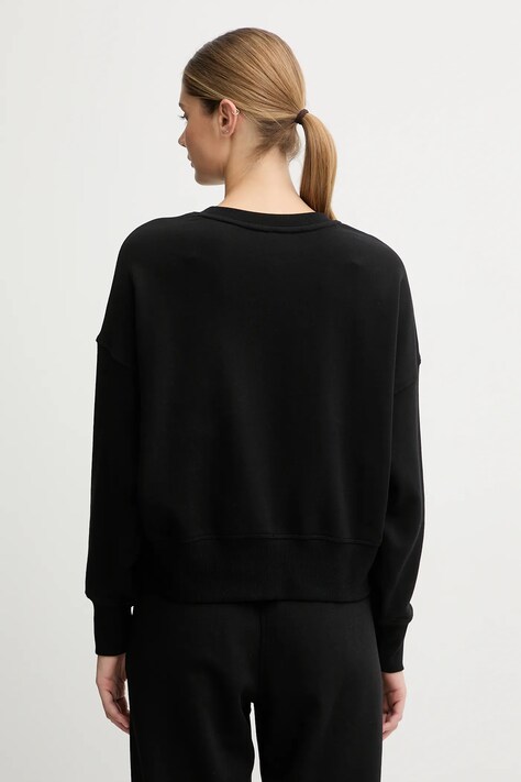 Dkny bluza bawełniana LOGO TERRY damska kolor czarny z aplikacją DP5T1370