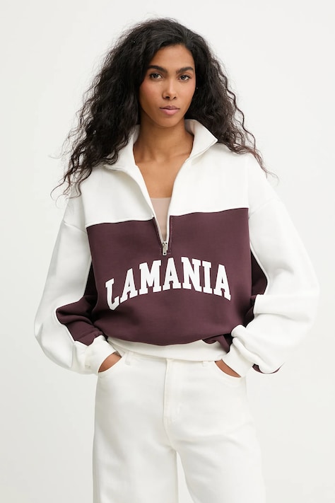 La Mania bluza bawełniana ANDERSON damska kolor brązowy z nadrukiem ANDERSON