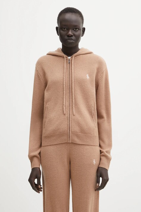 Sporty & Rich kardigan wełniany SRC Cashmere damska kolor brązowy CA00264302BE02