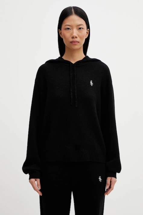 Vlněný svetr Sporty & Rich SRC Cashmere dámský, černá barva, WS01367302BA01