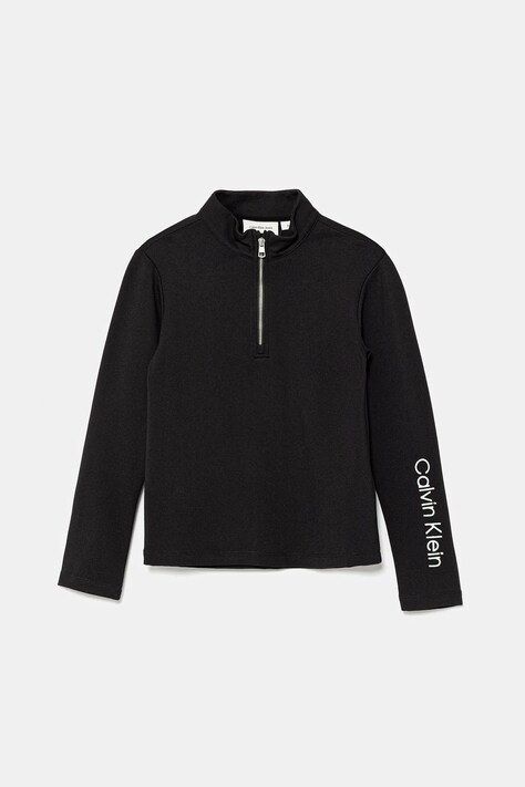 Calvin Klein Jeans bluză copii culoarea negru, uni, IG0IG02978