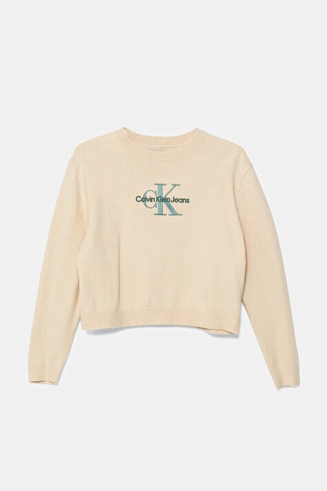 Детский свитер Calvin Klein Jeans цвет бежевый лёгкое IG0IG02830