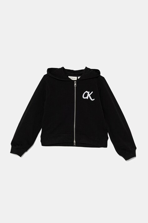 Calvin Klein Jeans bluza kolor czarny z kapturem gładka IG0IG02969