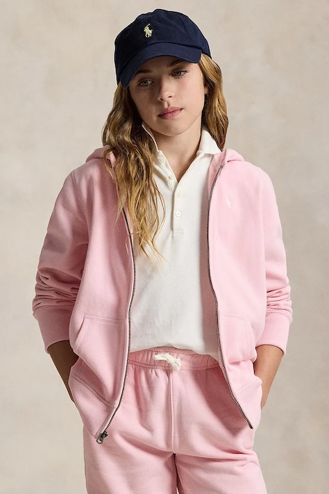Polo Ralph Lauren Bluză culoarea roz, cu glugă, 313833560028