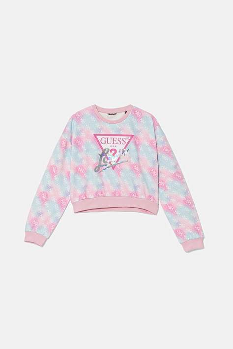 Παιδική βαμβακερή μπλούζα Guess χρώμα: ροζ, J5YQ03 KA6R4