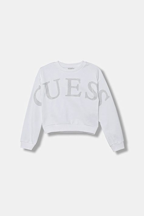 Guess bluza bawełniana kolor biały z aplikacją J5YQ09 KAV34