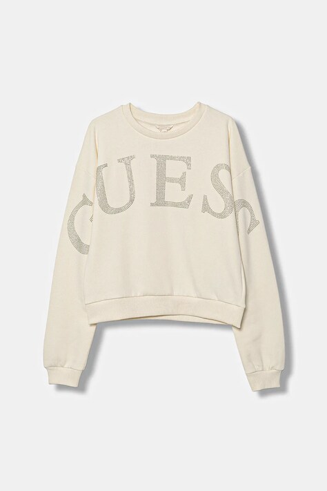 Guess bluza bawełniana kolor beżowy z aplikacją J5YQ09 KAV34