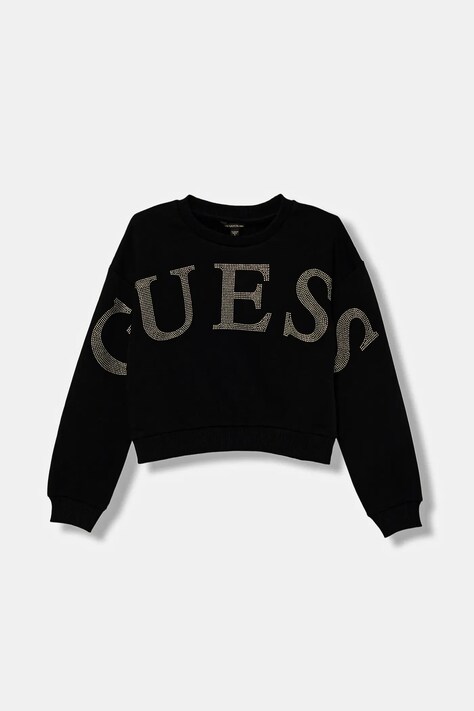 Guess bluza bawełniana kolor czarny z aplikacją J5YQ09 KAV34