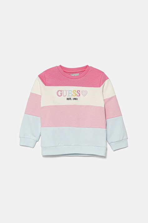 Guess hanorac de bumbac pentru copii culoarea roz, cu imprimeu, K5YQ00 KA6R4