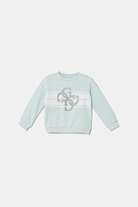 Guess bluza bawełniana dziecięca kolor niebieski z nadrukiem K5YQ01 KA6R4