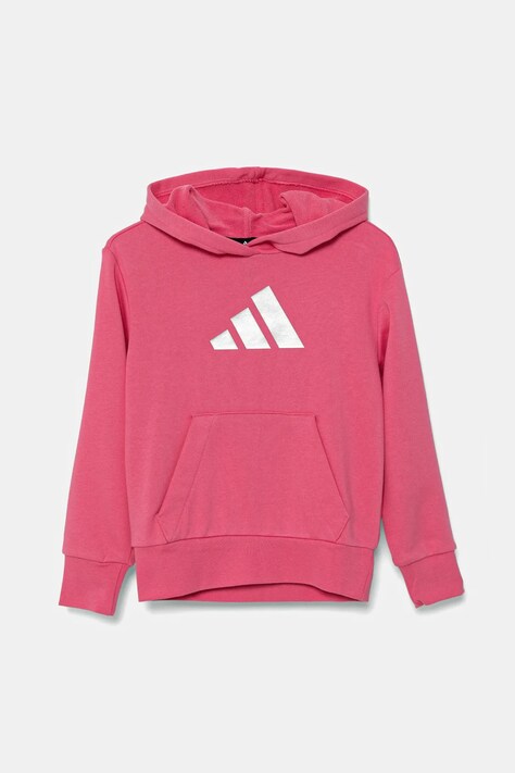 Παιδική μπλούζα adidas χρώμα: ροζ, με κουκούλα, JV5266
