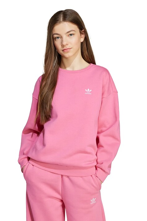 Детски суичър adidas Originals в розово с изчистен дизайн JX2749
