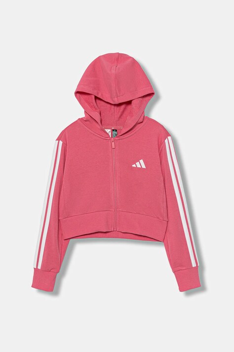 adidas bluza dziecięca kolor różowy z kapturem gładka JY4983