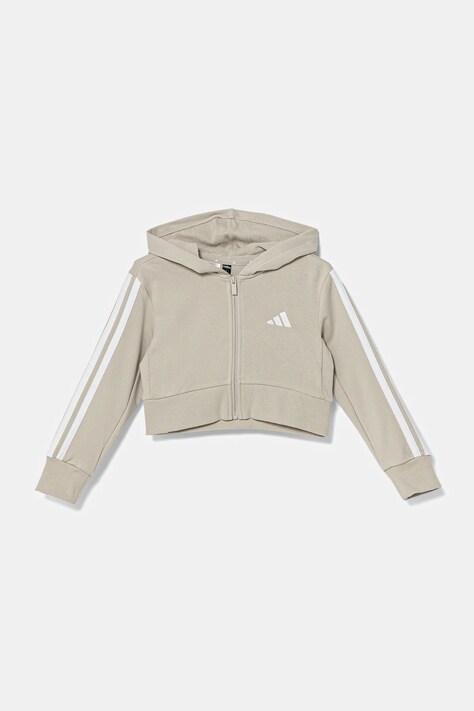 adidas bluză copii culoarea bej, cu glugă, cu imprimeu, KB7300