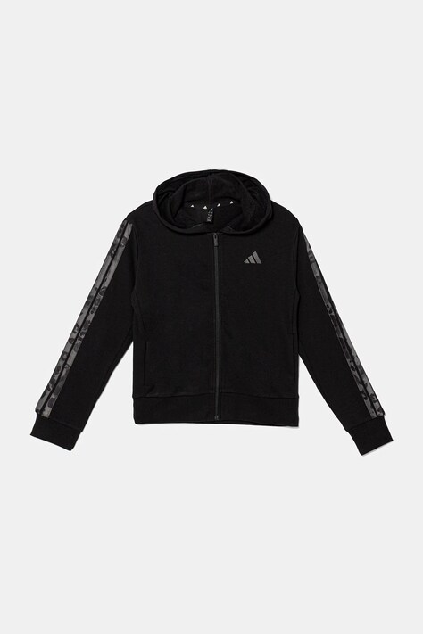 Dětská mikina adidas černá barva, s kapucí, s aplikací, KC5418