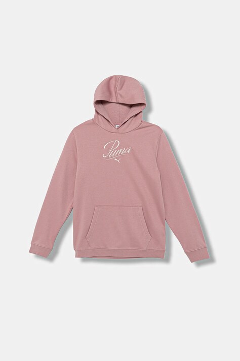 Puma bluza dziecięca ESS SCRIPT Hoodie FL G kolor różowy z kapturem wzorzysta 688728