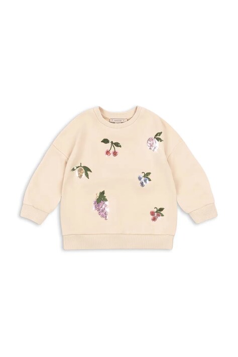 Konges Sløjd bluză copii LOU SEQUIN SWEAT SHIRT OCS culoarea bej, cu imprimeu, KS103862