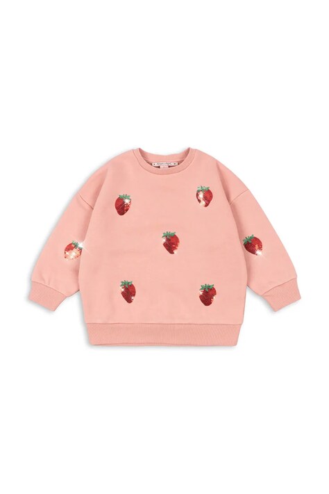 Konges Sløjd bluza dziecięca LOU SEQUIN SWEAT SHIRT OCS kolor różowy z aplikacją KS103862