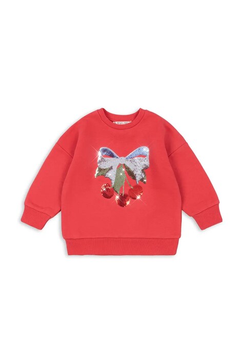 Konges Sløjd bluza dziecięca LOU SEQUIN SWEAT SHIRT OCS kolor czerwony z aplikacją KS103862