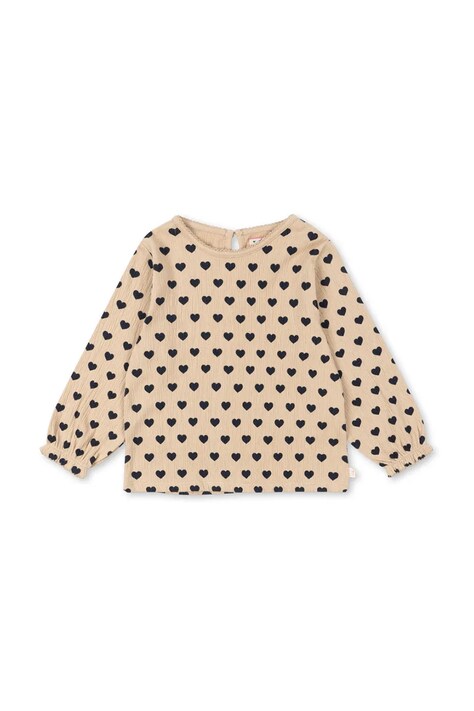 Konges Sløjd bluza dziecięca CHLEO BLOUSE GOTS kolor beżowy wzorzysta KS103750